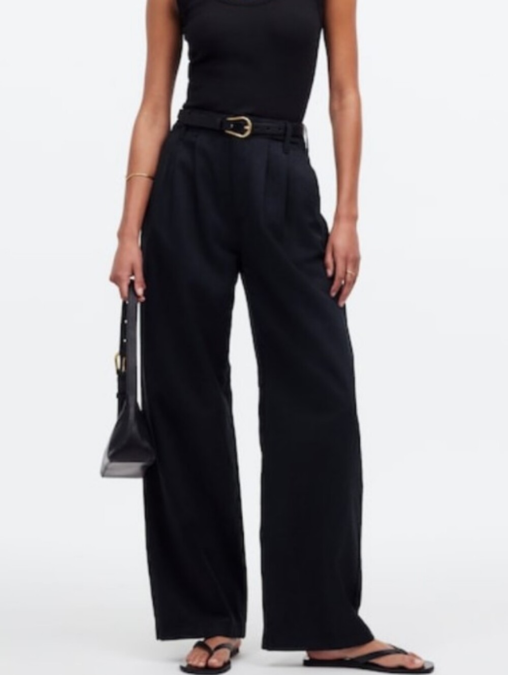Madewell Harlow Wide Leg Pants NWT Pleated Lyocell Cotton Linen